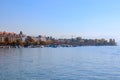 Zurich, Switzerland - Oct 13, 2018 : Beautiful view of historic city center on a sunny day with blue sky and clouds in summer Royalty Free Stock Photo