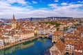 Zurich, Switzerland Over the Limmat River Royalty Free Stock Photo