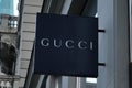 Shield of Gucci boutique, Italian luxury goods manufacturer from Florence.