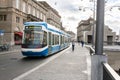 Zurich tram on the street