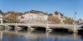 Zurich, view on the Limmat river and the Rudolf Brun bridge