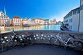 Zurich waterfront landmarks autumn colorful view Royalty Free Stock Photo