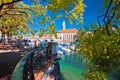 Zurich waterfront Limmat river and landmarks colorful view Royalty Free Stock Photo