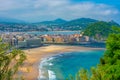 Zurriola beach in Spanish town San Sebastian