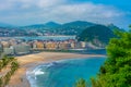 Zurriola beach in Spanish town San Sebastian