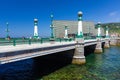 Zurriola bridge and the Urumea river. San Sebastian, Basque Country, Spain Royalty Free Stock Photo