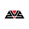 ZUS triangle letter logo design with triangle shape. ZUS triangle logo design monogram. ZUS triangle vector logo template with red Royalty Free Stock Photo