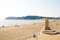 Zushi beach with the monument of Season of the Sun Royalty Free Stock Photo