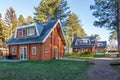 ZUTENDAAL, BELGIUM - DECEMBER 26, 2018: Beautiful wooden Accommodations located at Landal Mooi Zutendaal Royalty Free Stock Photo