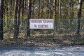 Zutendaal, Limburg, Belgium - Signs of warning and acces limitation of the FN Herstal weapon factory proving grounds