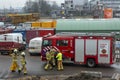 ZUTPHEN, NETHERLANDS - Dec 08, 2020: Auxiliary forces present at a tragic scene working together