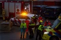 ZUTPHEN, NETHERLANDS - Dec 08, 2020: Auxiliary forces present at a tragic scene working togetherAuxiliary forces present at a