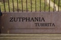ZUTPHEN, NETHERLANDS - Nov 03, 2020: Zutphania Turrita meaning tower city Zutphen