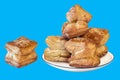 Zuzu Square Puff Croissant Pastry Isolated On Blue Background