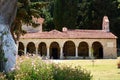 View of the Zvernec byzantine Monastery. Narta lagoon. Vlore. Albania Royalty Free Stock Photo