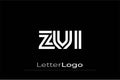 ZVI Creative Unique Modern Letter Logo Design. Elegant Monogram Logo Design with Decorative Elements and Typography Royalty Free Stock Photo