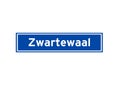 Zwartewaal isolated Dutch place name sign. City sign from the Netherlands.