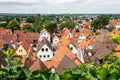 Zwingenberg Cityscape with roofs of old town during a cloudy day Royalty Free Stock Photo