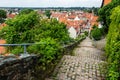 Zwingenberg Cityscape with roofs of old town during a cloudy day Royalty Free Stock Photo
