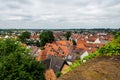 Zwingenberg Cityscape with roofs of old town during a cloudy day Royalty Free Stock Photo