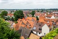 Zwingenberg Cityscape with roofs of old town during a cloudy day Royalty Free Stock Photo