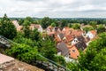 Zwingenberg Cityscape with roofs of old town during a cloudy day Royalty Free Stock Photo