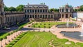 The Zwinger is a palatial complex with gardens in Dresden Germany
