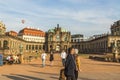 Zwinger in Dresden and hot-air balloon