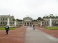 Dresden: royal palace Zwinger in the rain Royalty Free Stock Photo