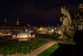 Zwinger Palace in Dresden, Germany at night Royalty Free Stock Photo
