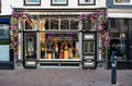 Zwolle, Overijssel, The Netherlands, Decorated vintage facade of a flower shop