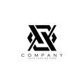 ZX letter hexagon logo design vector Royalty Free Stock Photo