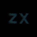 ZX Monogram Lines Style Blue Light Vector