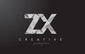 ZX Z X Letter Logo with Zebra Lines Texture Design Vector.