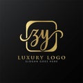 ZY Logo Design Vector Template. Initial Luxury Letter ZY Vector Illustration