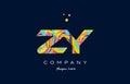 zy z y colorful alphabet letter logo icon template vector