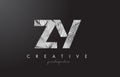 ZY Z Y Letter Logo with Zebra Lines Texture Design Vector.