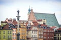 Zygmunt Column monument in the city center of Warsaw, Poland