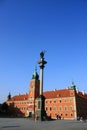 Zygmunt column in Warsaw against castle