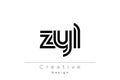 ZYL Creative Unique Modern Letter Logo Design Royalty Free Stock Photo