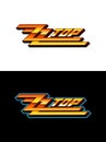 ZZ Top hard rock, southern rock band vector logo.