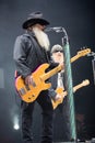 ZZ TOP performs on stage at Sportarena Royalty Free Stock Photo