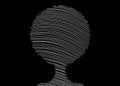 Curly afro hair drawing with lines, portrait African Women, dark skin female face with curly hair afro, ethnic coiffure