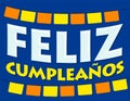 Feliz Cumpleanos, Happy Birthday spanish text Royalty Free Stock Photo