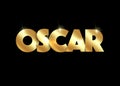 Gold oscar name awards winner concept vector isolated on black