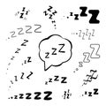 Zzz Icon, Snoring Symbol, Zzzz pictogram