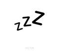 ZZZ sign emoji icon illustration. Vector symbol sleep.