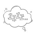 Zzz sleep symbol con illustration with handdrawn doodle style Royalty Free Stock Photo