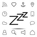 zzz sleeping night sign icon. Simple thin line, outline vector element of minimalistic, web icons set for UI and UX, website or Royalty Free Stock Photo