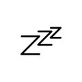 zzz sleeping night sign icon. Simple thin line, outline vector of Web icons for UI and UX, website or mobile application Royalty Free Stock Photo